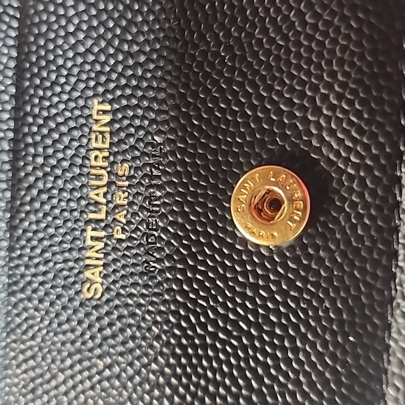 YSL Black Leather Caviar compact Wallet - Picture 7 of 15